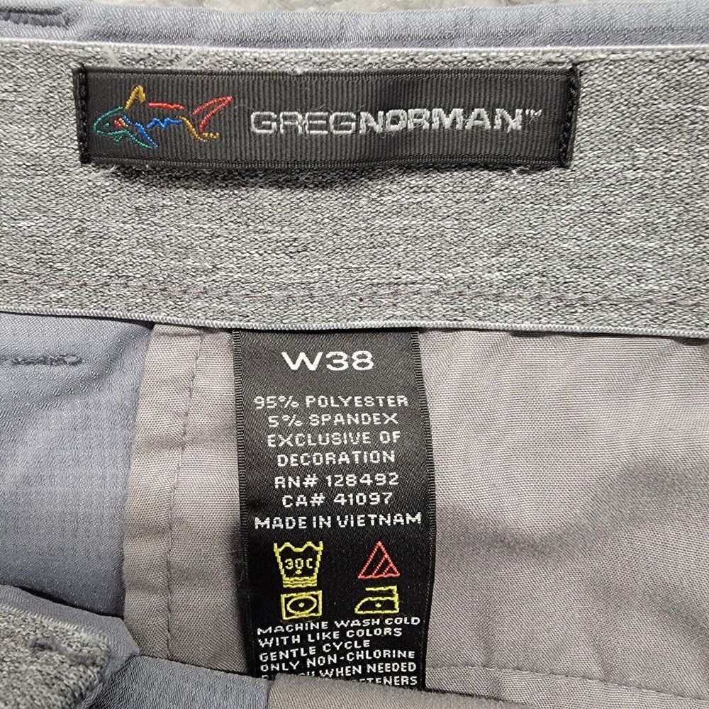 Greg Norman Mens Golf Casual Walk Dad Shorts Size 38 Gray Shark Stretch - Picture 2 of 6
